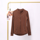 Stand up collar sports tight fitting breathable stretch jacket yoga jacket