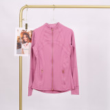 Stand up collar sports tight fitting breathable stretch jacket yoga jacket