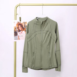 Stand up collar sports tight fitting breathable stretch jacket yoga jacket