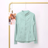 Stand up collar sports tight fitting breathable stretch jacket yoga jacket