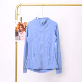 Stand up collar sports tight fitting breathable stretch jacket yoga jacket