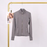 Stand up collar sports tight fitting breathable stretch jacket yoga jacket