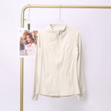 Stand up collar sports tight fitting breathable stretch jacket yoga jacket