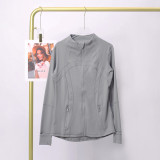 Stand up collar sports tight fitting breathable stretch jacket yoga jacket