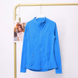 Stand up collar sports tight fitting breathable stretch jacket yoga jacket