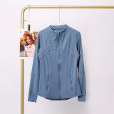 Stand up collar sports tight fitting breathable stretch jacket yoga jacket
