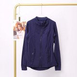 Stand up collar sports tight fitting breathable stretch jacket yoga jacket