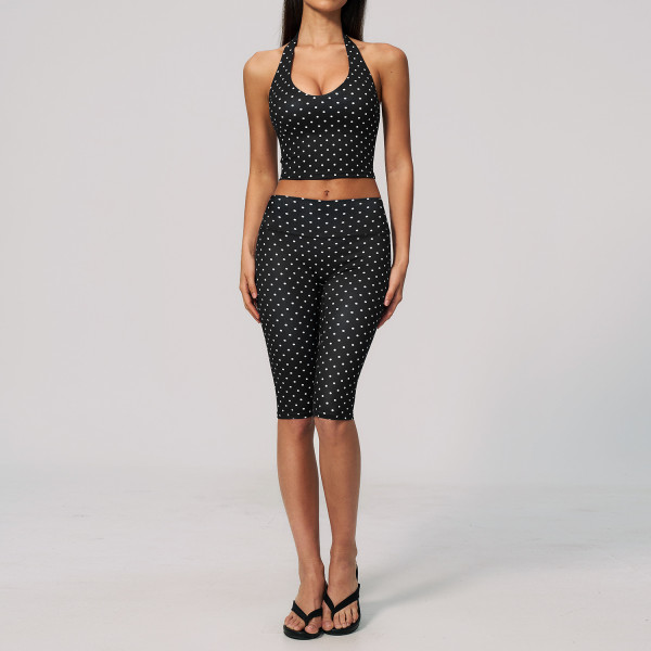 Wave point yoga suit set
