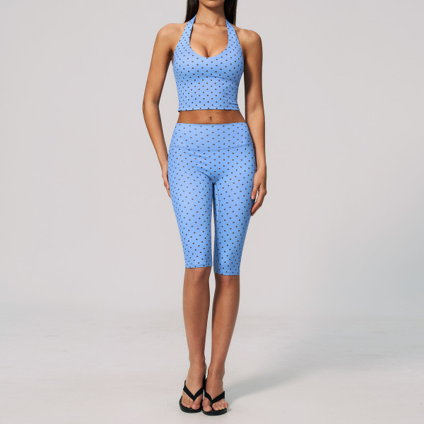 Wave point yoga suit set