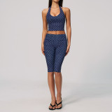 Wave point yoga suit set