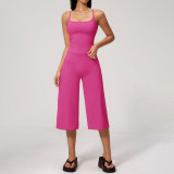 Strap vest, high waisted mid pants yoga suit set