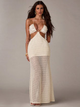 Backless sequined knitted hollow bikini dress Backless sequined knitted hollow bikini dress