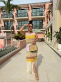 Duan Cai tassel knitted beach skirt