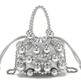 Handheld beaded water bucket bag, single shoulder crossbody bag