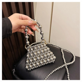 Handmade bead mini shoulder crossbody bag