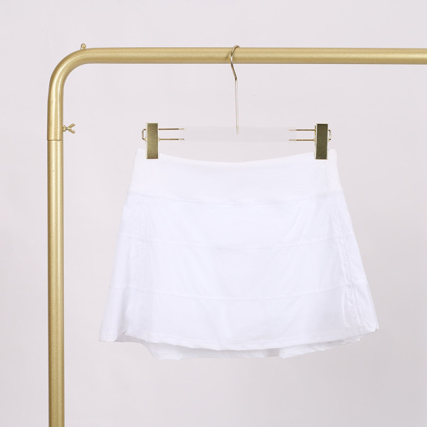 Triple pleated skirt, fitness sports anti glare elastic breathable tennis short skirt