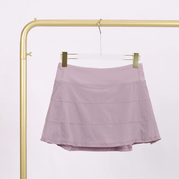 Triple pleated skirt, fitness sports anti glare elastic breathable tennis short skirt