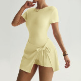 Yoga jumpsuit short skirt