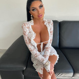 Lace ribbon patchwork dress