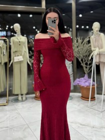 One shoulder lace long sleeved dress