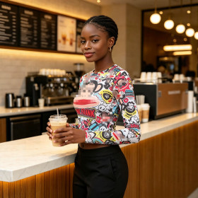 Mesh printed long sleeves