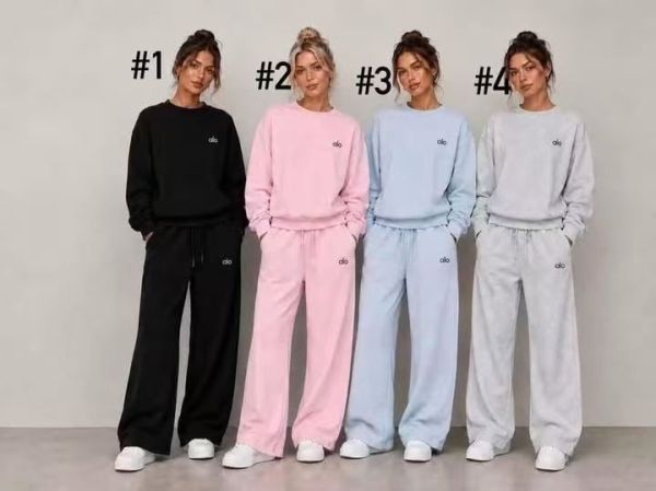 High quality women's set long sleeved top and long pants two-piece set