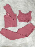 High quality women's suit jacket+vest+pants three piece set