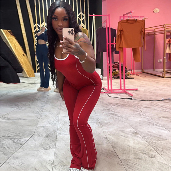 Backless tight fitting hip lifting jumpsuit LTK243001-QS4303