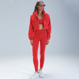 Jacket yoga three piece set
