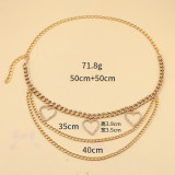 Multi layer chain geometric peach heart body chain S704852940717