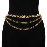 Multi layer chain geometric peach heart body chain S704852940717