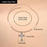 Pearl Body Chain Lace Cross Waist Chain Waist Jewelry S1072154183426