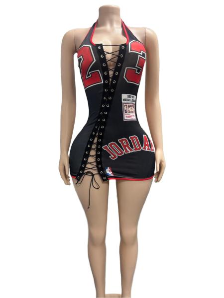 Strap neck hollow out hip hugging dress FC1498