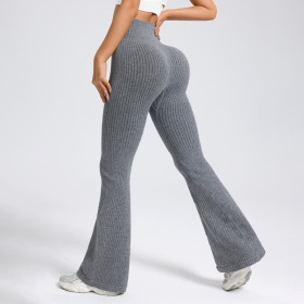 Threaded yoga bell bottom pants S859278222062-1