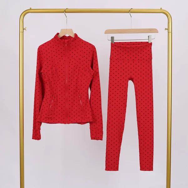 Polka Dot Print Yoga Wear Set  LU847860243134-5