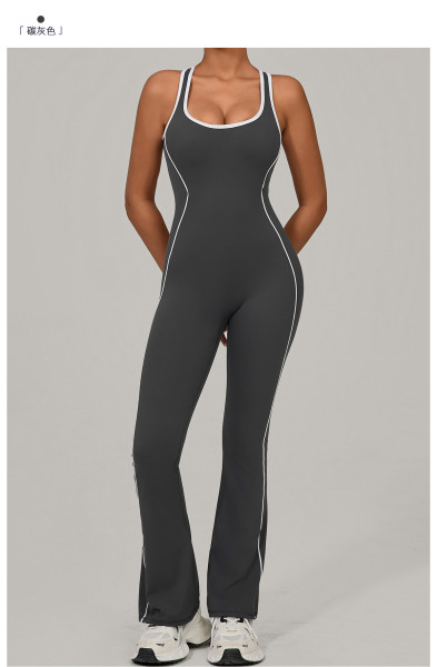 Backless tight fitting hip lifting jumpsuit LTK243001-QS4303