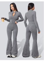External threaded zipper yoga suit set A990800105374-1 External threaded zipper yoga suit set A990800105374-1