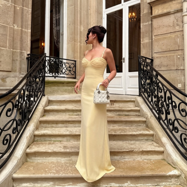 Strap strapless dress, hip hugging fishtail skirt XY26253