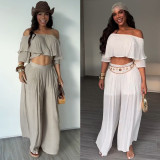 Loose lace long pants two-piece set K3906