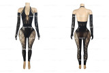 Outerwear hollow high waisted thick jumpsuit H7116