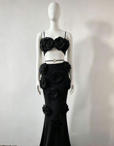 Duo Decorative Pure White Dress A1061388539389