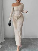 Split hip solid color dress A695 Split hip solid color dress A695