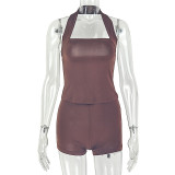 Hanging neck and hip pants set, one neck two-piece set JS919213