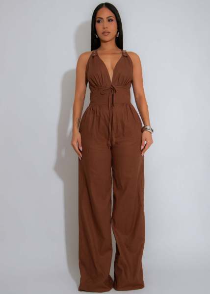 Line splicing sleeveless sports jumpsuit AJ4486
