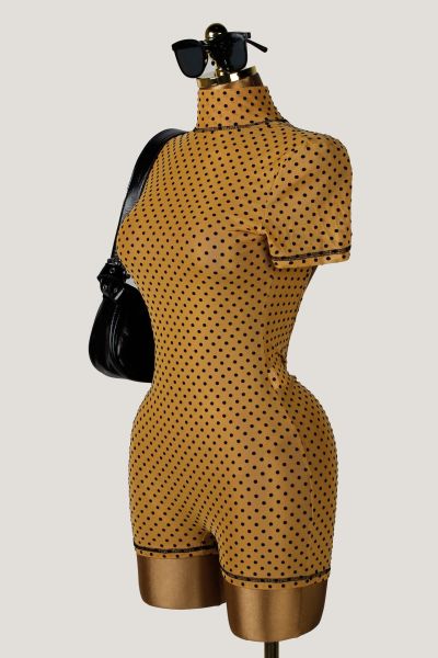Wave print high waisted tight fitting backless jumpsuit K26L2808