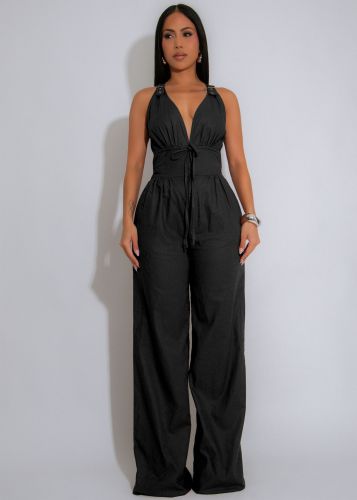 Line splicing sleeveless sports jumpsuit AJ4486