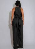 Line splicing sleeveless sports jumpsuit AJ4486