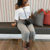 Two piece T-shirt wide leg pants set TXY5412