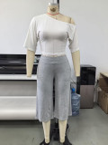 Two piece T-shirt wide leg pants set TXY5412