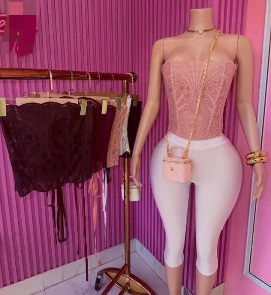 Sexy top with hollowed out lace tight corset And Leggings JY40055792596-CLS924080594505